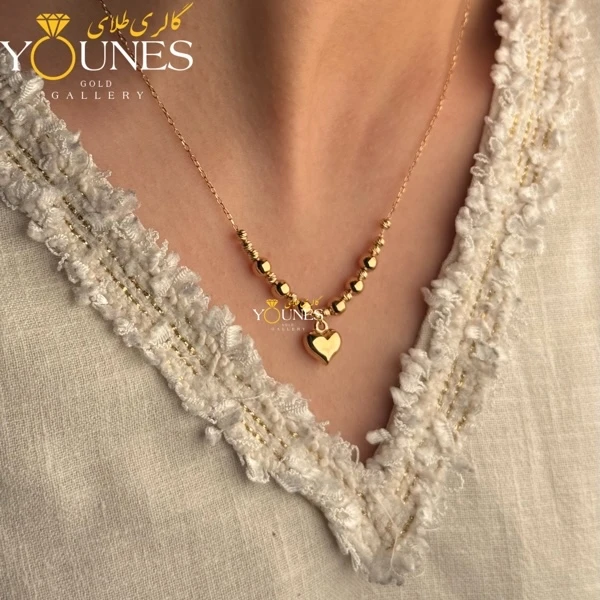 گردنبند طلا قلب و گوی